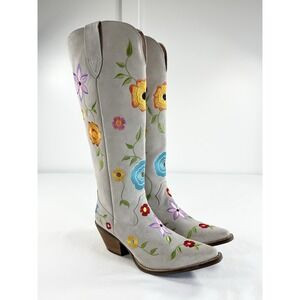 New Dingo Flower Power Embroidered Suede Tall Cowgirl Western Boot Women's 9M